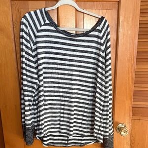 GAP Black and White Striped Jersey Top